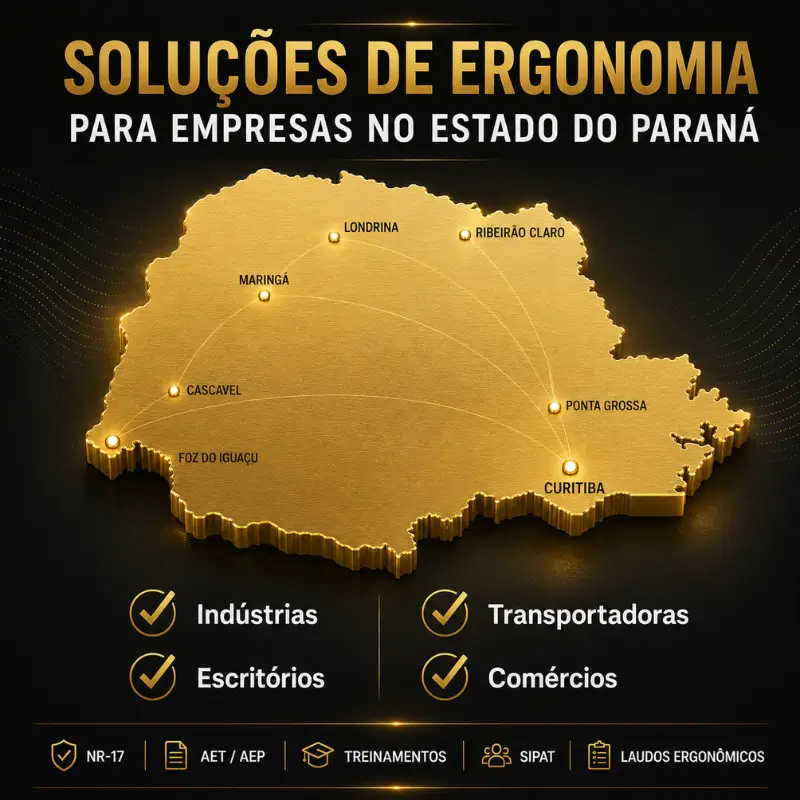 Mapa do Brasil destacando o estado do Paraná - área de atendimento